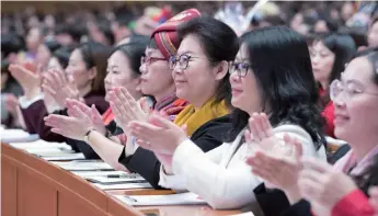  ??  ?? Women deputies at the opening ceremony of the 12th National Women’s Congress on October 30