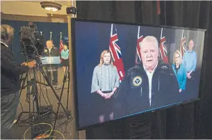  ?? RICK MADONIK PHOTOS TORONTO STAR ?? “I’m ready to work with our federal government and to partner up with them to stop the guns coming in from across the border,” Premier Doug Ford said Saturday at Queen’s Park.