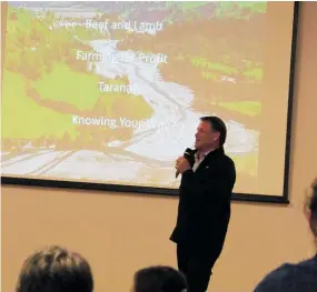  ?? Photo/ Supplied ?? Taihape farmer Mark Chrystall said it was a pleasure to speak at the event.