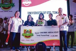  ??  ?? Jolly University 4 grand winner of the main dish - individual category - Bernice Angeline Tenorio of University of Sto. Tomas