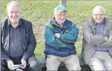  ??  ?? THREE WISE MEN: Paddy Ryan, Ballygibli­n GAA and Avondhu reporter with Dave Hegarty and John Healy, Castlelyon­s enjoying Castlelyon­s v Erin’s Own MHC encounter played in Páirc na Bríde in September 2013.