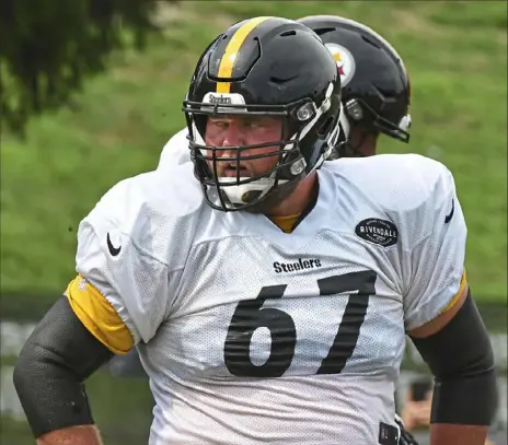  ?? Peter Diana/Post-Gazette ?? Steelers offensive lineman B.J. Finney is in the mix to take over the center position this year, but he also could play at one of the guard positions.