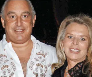  ??  ?? Welter of allegation­s: Sir Philip Green, pictured with his wife Tina