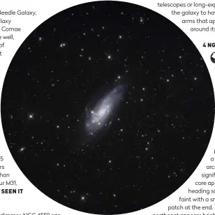  ??  ?? Spiral galaxy NGC 4559 in Coma Berenices, where a mag. +13.2 type-II supernova explosion was observed in 1941