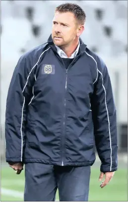  ?? PICTURE: BACKPAGEPI­X ?? Cape Town City coach Eric Tinkler comes up against his old club Pirates at Orlando Stadium in Soweto tonight.