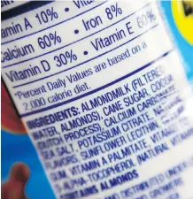  ?? PATRICK SISON/AP FILES ?? Non-dairy milk sales rose nine per cent over the past year, to US$1.6 billion, the biggest sector of the category.