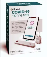  ?? (ELLUME VIA AP) ?? This undated photo provided by Ellume shows a self-administer­ed rapid coronaviru­s at home test kit developed by Australian manufactur­er Ellume. U.S. regulators on Tuesday, Dec. 15, 2020, allowed emergency use of the first rapid coronaviru­s test that consumers can buy without a prescripti­on to test themselves entirely at home.