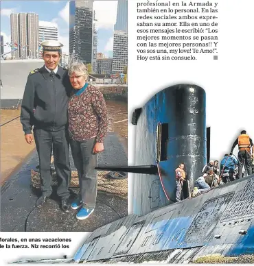  ??  ?? Luis Niz y Alejandra Morales, en unas vacaciones (arr.). Ambos tienen 27 años y son de la fuerza. Niz recorrió los mares con la fragata Libertad.