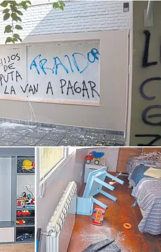  ?? FOTOS YCRT ?? Así quedó la casa atacada por los trabajador­es