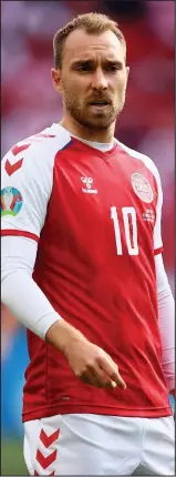  ??  ?? DENMARK LEGEND: Christian Eriksen pictured in action earlier in the game