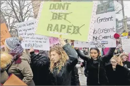  ?? JeFF harper / metro haliFax ?? Protesters of Judge Gregory Lenehan in Halifax on Tuesday.