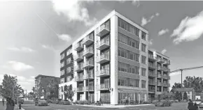  ?? NEW LAND ENTERPRISE­S LLP ?? A six-story apartment building is being proposed for the northeast corner of South Fifth and West Mineral streets.