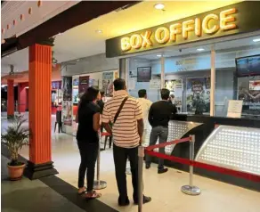  ??  ?? Moviegoers lining up at the Lotus Five Star’s PJ State cinema. Photo: GLENN GuaN/ The Star