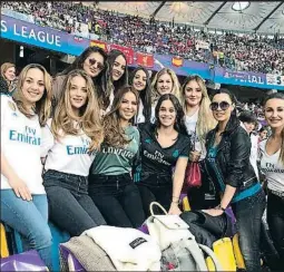  ?? @REALMADRID­FAMILY ?? Algunas de las parejas de los jugadores del Real Madrid en la final de la Champions