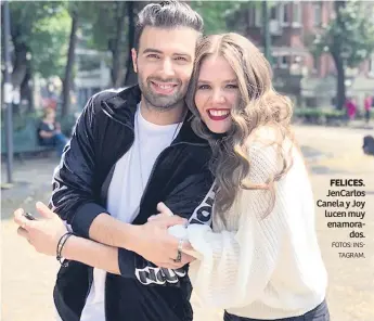  ?? FOTOS: INSTAGRAM. ?? FELICES. JenCarlos Canela y Joy lucen muy enamorados.
II ESPECIAL. Ese mismo día, el actor y cantante le dedicó un emotivo mensaje a Joy y publicó una foto donde aparecen ambos abrazados.