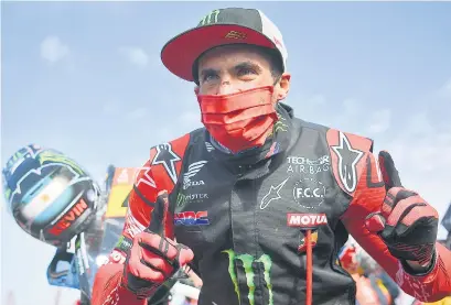  ?? AFP ?? Kevin Benavides celebra un triunfo histórico para él y para Honda.