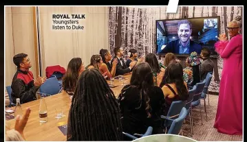  ?? ?? ROYAL TALK
Youngsters listen to Duke