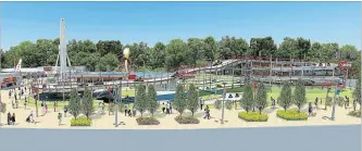  ?? SPECIAL TO THE NIAGARA FALLS REVIEW ?? This is a rendering of the Niagara Speedway go-kart attraction expected to open on Clifton Hill in Niagara Falls by June.