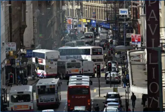  ??  ?? Glasgow’s low-emission zone comes into effect tomorrow – but some campaigner­s already doubt its efficacy