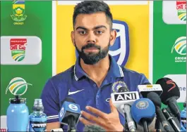  ??  ?? India’s Virat Kohli speaks during a press conference