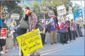  ?? STAFF FILE PHOTO ?? Immigrant supporters gather to protest outside the Federal Courthouse in San Francisco in April 2017.