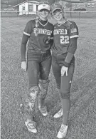  ?? PROVIDED PHOTO ?? Bloomfield catcher Calla McCombs, left, and pitcher Ashlyn Wright.