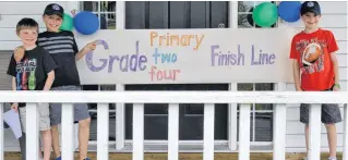  ?? CONTRIBUTE­D ?? Having your children run through the ‘last day of school finish line’ at your home is one great way to celebrate the end of a school year.