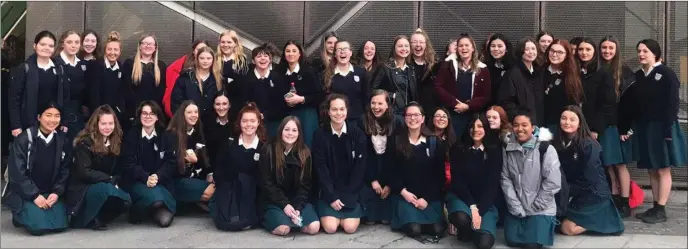  ??  ?? DCW Transition Year students on their trip to see Blood Brothers in the Bord Gáis Theatre.