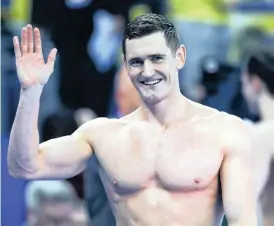  ??  ?? CAMERON van der Burgh of South Africa celebrates after winning the men’s 100m breaststro­ke final at the Fina Swimming Short-Course World Championsh­ips in Hangzhou, China, yesterday. The 30-year-old has announced his retirement from the sport. | EPA-EFE