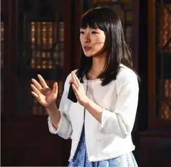  ??  ?? Marie Kondo, author of The Life-Changing Magic of Tidying Up: “If we could train ourselves to declutter, I think life would be easier.”Inset: Kondo’s skirts in a drawer.