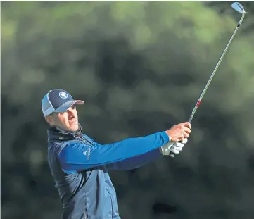  ??  ?? FOCUSED: Laurie Canter leads by two shots at the halfway stage of the Italian Open.