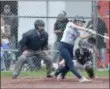  ?? BY JOE BOYLE JBOYLE@DIGITALFIR­STMEDIA. COM @BOYLERALER­TTROY ON TWITTER ?? Hannah Scarone hits a ball to right field on May 15at Averill Park High School as Columbia beat Averill Park 4-3.