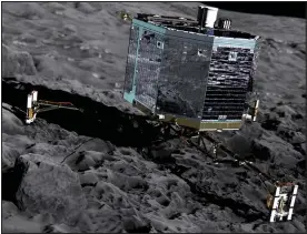  ??  ?? Hitchhiker: An artist’s impression of the Philae probe on the comet