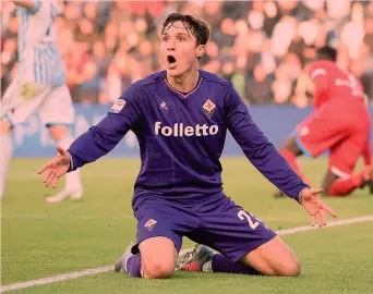  ?? LAPRESSE ?? Federico Chiesa, 20 anni, 38 partite e 6 gol nell’ultima stagione (tra A e Coppa Italia) a Firenze