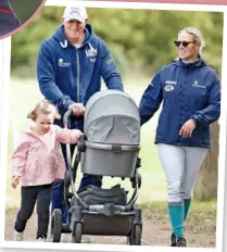  ??  ?? FAMILY FIRST
Zara wore a tiara on loan from her mother, Anne, and a gown designed by the Queen’s dressmaker, Stewart Parvin, for her 2011 wedding to Mike at a Scottish church. Below: the couple stepped out with daughters Mia and Lena in 2018.