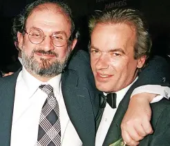  ?? ?? Influentia­l...Martin Amis with Salman Rushdie, left, in 1996. Right, with his father, famed writer Sir Kingsley Amis, in 1991