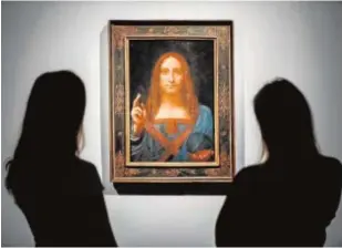  ?? AFP ?? El ‘Salvator Mundi’, obra atribuida a Leonardo