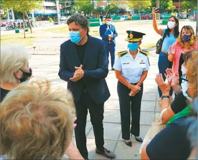  ?? CEDOC PERFIL ?? RESPUESTA. En Alta Córdoba, el ministro de Seguridad Mosquera lanzó el cuerpo de vigilancia especial.