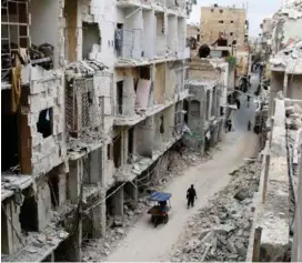  ?? FOTO: SCANPIX ?? UTBOMBET: Før 2011 var Aleppo navnet på en dynamisk kultur- og handelsby i det nordlige Syria. Etter syv års borgerkrig er byen utbombet og forlatt.