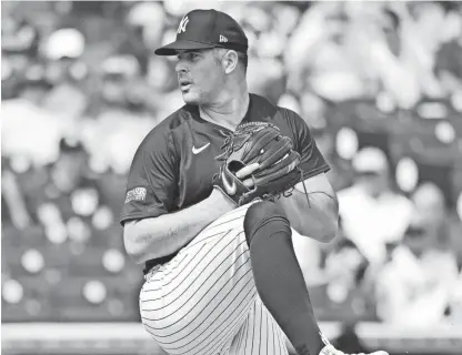  ?? JULIO AGUILAR/GETTY IMAGES ?? Carlos Rodon finished 2023 with a 6.85 ERA over 14 starts last year, following forearm and back issues that wrecked his first Yanks camp and delayed his season.