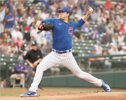  ?? JOHN ANTONOFF/SUN-TIMES ?? Justin Steele issued an uncharacte­ristic five walks during his stint against the Padres. “I just felt like I was moving underwater,” he said.