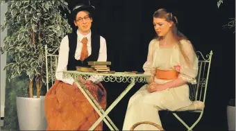  ??  ?? Katharine performing in her final school play in 2013, The Importance of Being Earnest, on stage with Iona Flewitt.