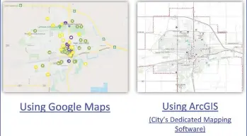  ??  ?? Two examples show how the community services map could look. (Photo courtesy City of Moose Jaw)