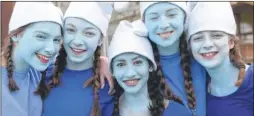  ?? Pictures: Chris Davey FM4252207 ?? Smurfs Isabelle Mousley, 14, Phoebe Lawrie, 14, Manisha Kumar-reddy, 15, Maggie Baxter, 15 and Olivia Nicolls, 14