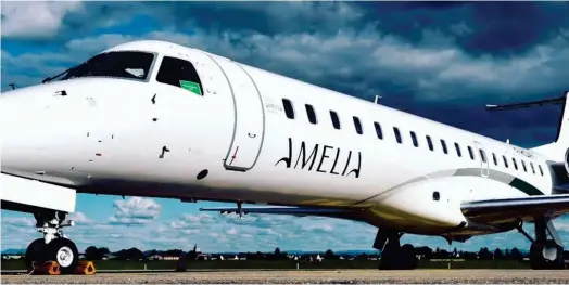  ?? ?? La compagnie aérienne française Amelia (Regourd Aviation) exploite 18 appareils dont 13 jets régionaux Embraer 135 et 145. (Crédits : DR)