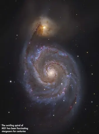  ??  ?? The swirling spiral of M51 has been fascinatin­g stargazers for centuries