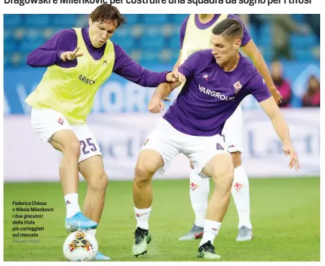  ?? BREGANI/SESTINI ?? Federico Chiesa e Nikola Milenkovic i due giocatori della Viola più corteggiat­i sul mercato