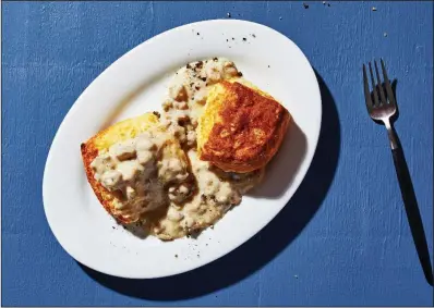  ?? For The Washington Post/STACY ZARIN GOLDBERG ?? The likely birthplace of biscuits and gravy is southern Appalachia in the late 1800s, many food writers and culinary historians say.