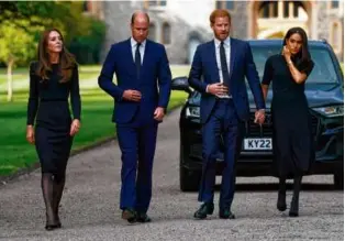  ?? KIRSTY O’CONNOR/POOL PHOTO VIA AP/FILE ?? Kate, Princess of Wales, Prince William, Prince Harry, Meghan, Duchess of Sussex at Windsor Castle after the death of Queen Elizabeth II.