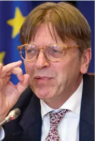  ??  ?? Claims: EU negotiator Guy Verhofstad­t